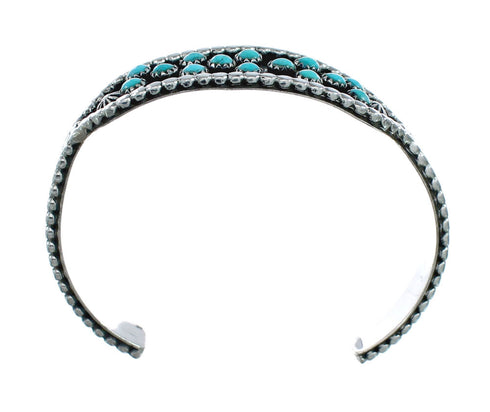 Navajo Turquoise Multistone Sterling Silver Cuff Bracelet JX128684